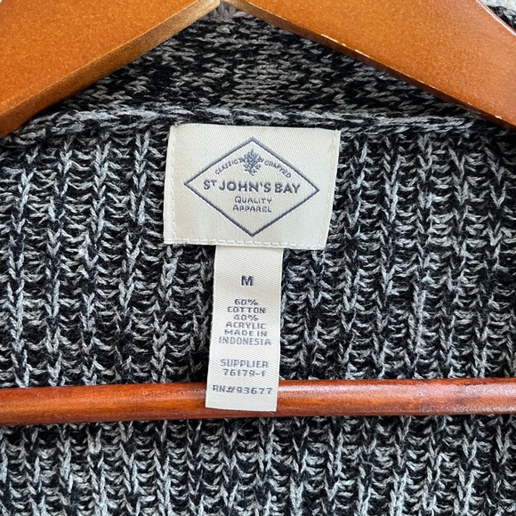 St. John’s Bay Charcoal long Knit Open Cardigan Women’s Size Medium - Picture 10 of 15